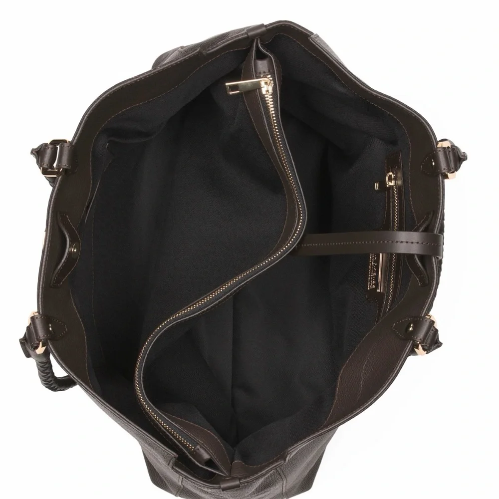 Divina Firenze Dark Brown Leather Tote Bag - Picture 10 of 16